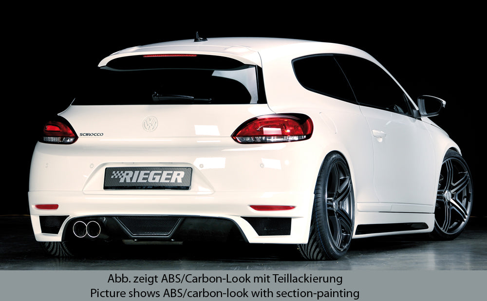 Rieger 00099772 VW 13 Mk3 Scirocco Rear Diffuser for Twin Tailpipe Left - Carbon-Look