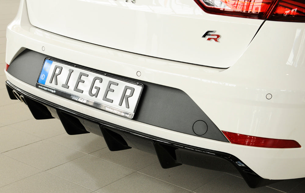 Rieger 00088134 SEAT 5F Leon FR Rear Diffuser for Twin Tailpipe Left - Glossy Black