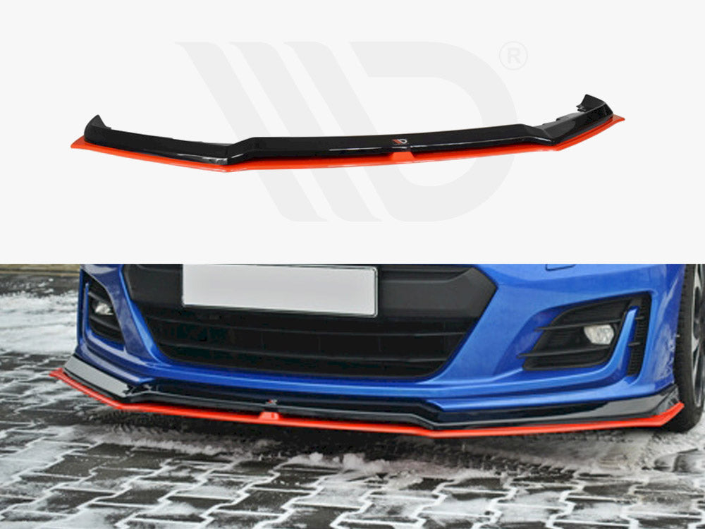 Maxton Design SU-BRZ-1F-FD3T Front Splitter (black & Red) V.5 Subaru Brz Facelift (2017-2020) | Duco Car Parts UK Car Parts
