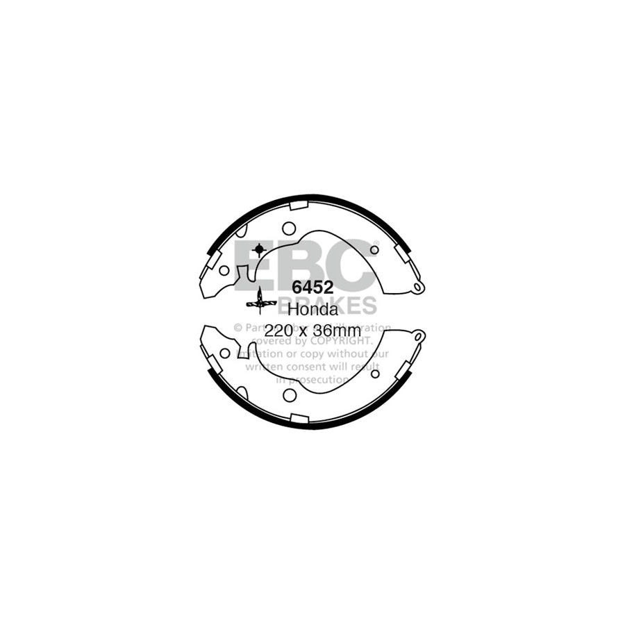 EBC 6452 Honda Suzuki Rear Brake Shoes - Akebono Caliper 1 | Duco Car Parts UK Car Parts