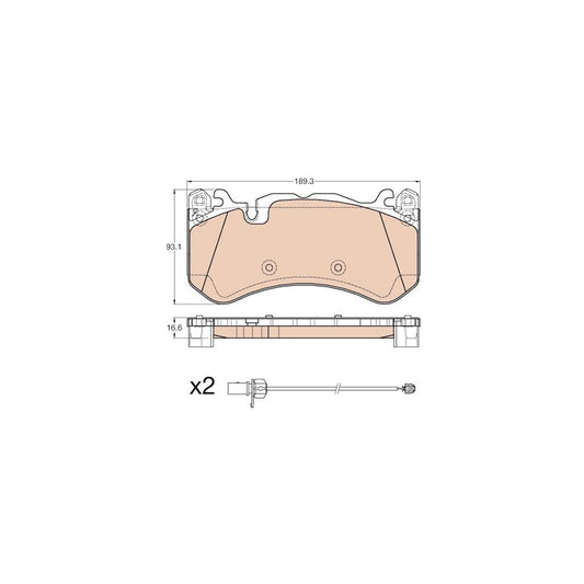 TRW Gdb1977 Brake Pad Set Incl Wear Warning Contact
