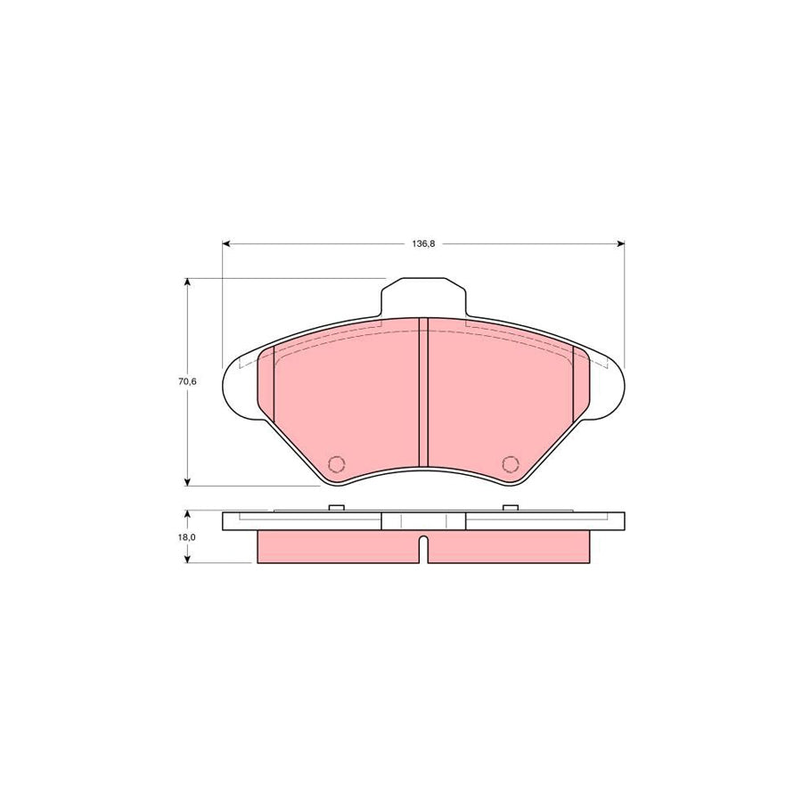 TRW Gdb4061 Brake Pad Set For Ford Usa Mustang Not Prepared For Wear Indicator