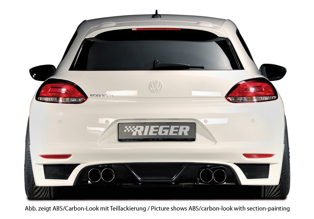 Rieger 00099771 VW 13 Mk3 Scirocco Rear Diffuser for Twin Tailpipe Left & Right - Carbon-Look