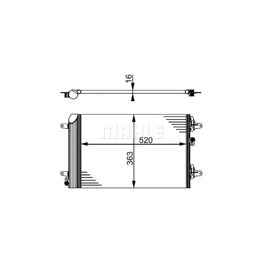 MAHLE ORIGINAL AC 358 000S Air conditioning condenser with dryer