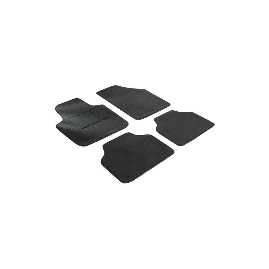 WALSER Tailored 14612 Floor mat set Textile, Front and Rear, Quantity: 4, Black
