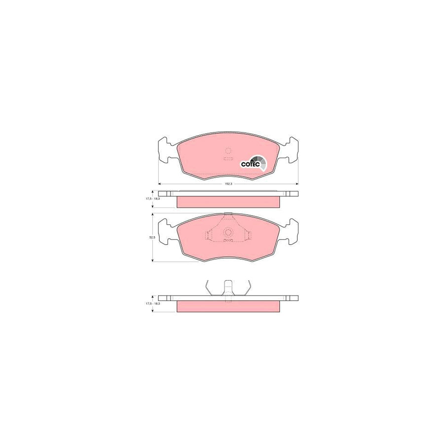 TRW Cotec Gdb371 Brake Pad Set Not Prepared For Wear Indicator