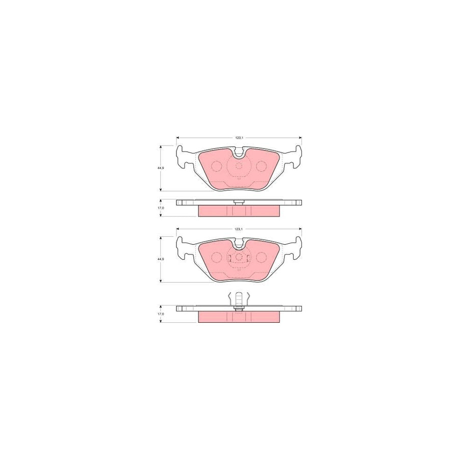 TRW Gdb1343 Brake Pad Set Prepared For Wear Indicator