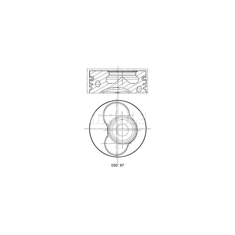 MAHLE ORIGINAL 030 97 00 Piston 81,01 mm, at steering cylinder, Axle stop on frame, with cooling duct, with piston ring carrier