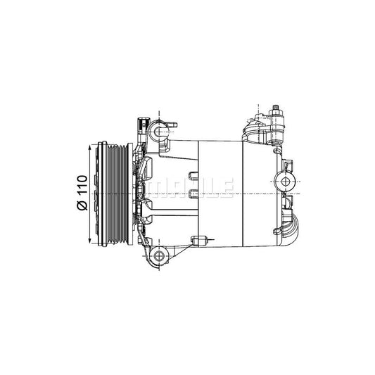 MAHLE ORIGINAL ACP 1357 000P Compressor, air conditioning PAG 46 YF, Refrigerant: R 1234yf, R 134a, with seal ring, without oil drain plug
