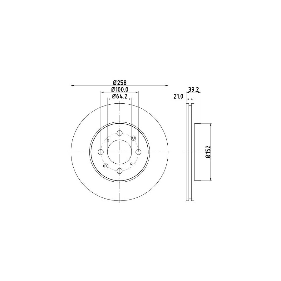 HELLA 8DD 355 114 451 Brake Disc Internally Vented without wheel hub without wheel studs