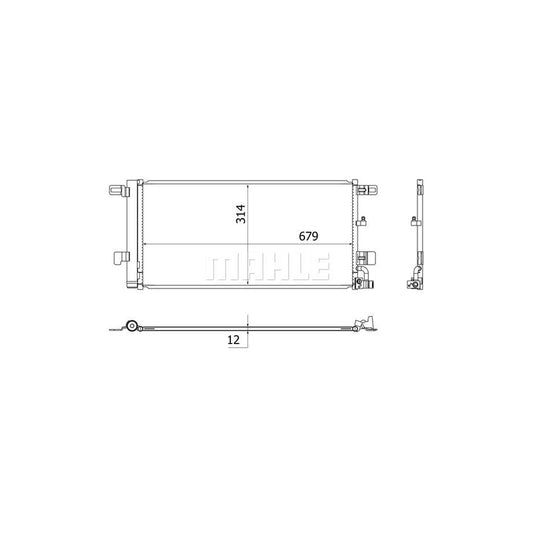 MAHLE ORIGINAL AC 961 000S Air conditioning condenser with dryer