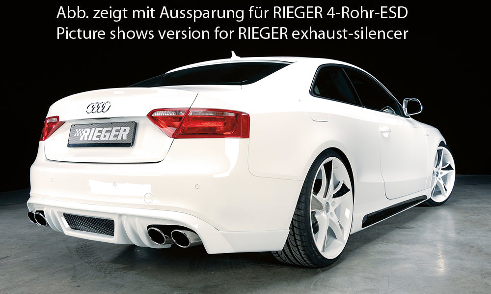 Rieger 00055400 Audi B8 B81 A5 Rear Diffuser for Original Tailpipe Left & RIght -  Matte Black