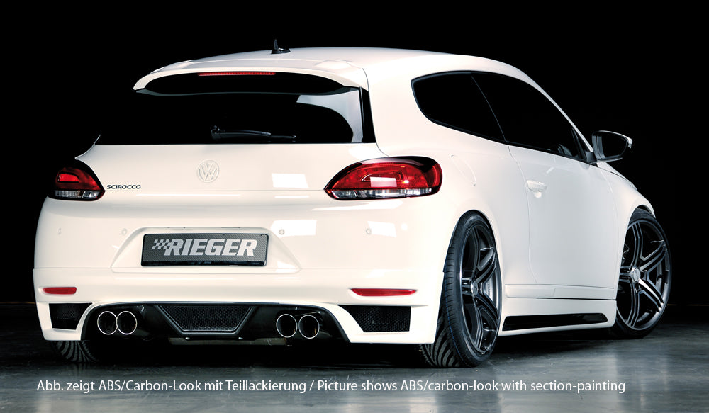 Rieger 00099771 VW 13 Mk3 Scirocco Rear Diffuser for Twin Tailpipe Left & Right - Carbon-Look