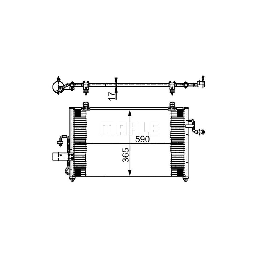 MAHLE ORIGINAL AC 381 000S Air conditioning condenser without dryer
