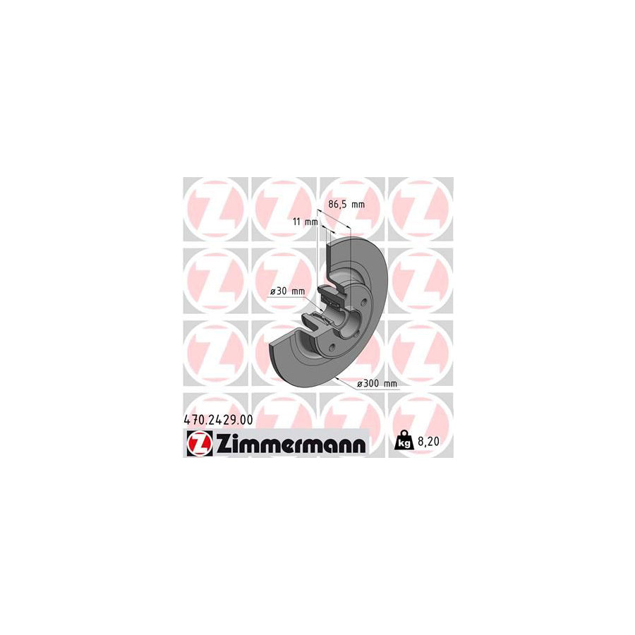 ZIMmERMANN 470 2429 00 Brake Disc Solid with ABS sensor ring with wheel bearing