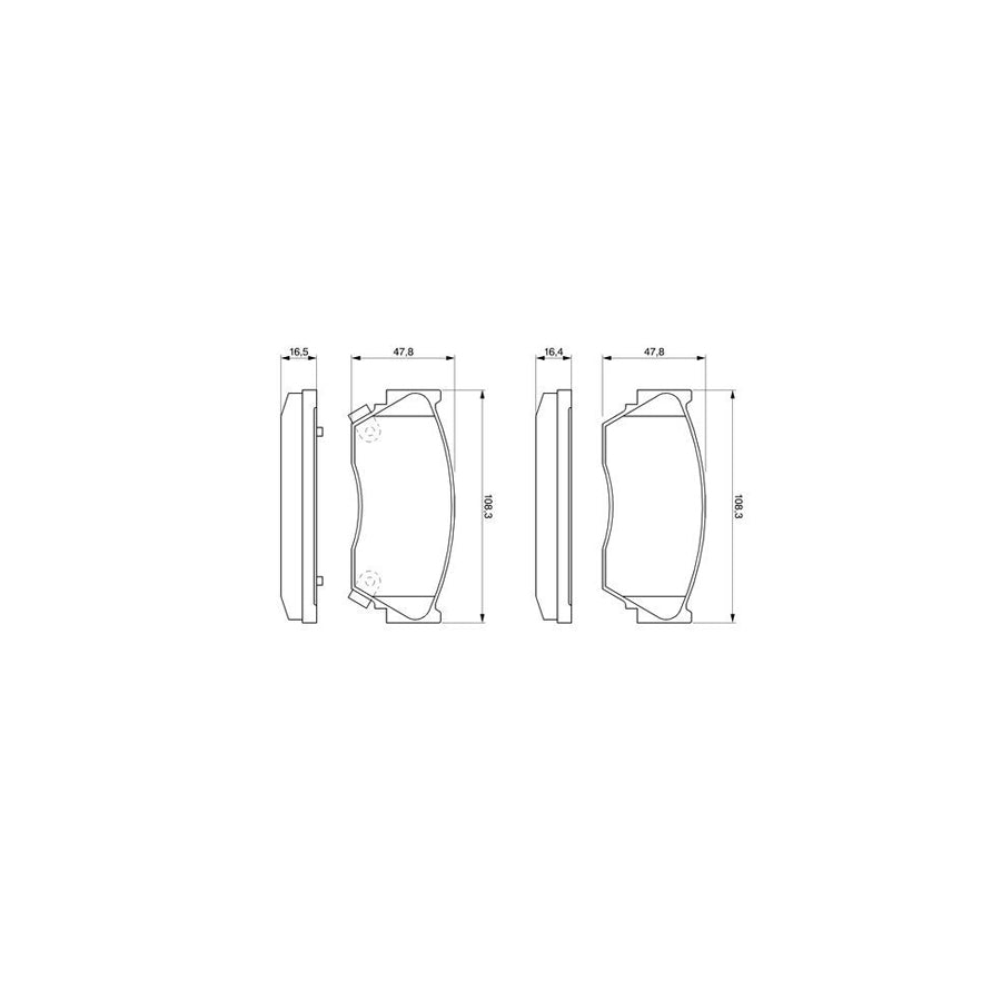 Bosch 0986460997 Brake Pad Set With Acoustic Wear Warning With Anti Squeak Plate BP563