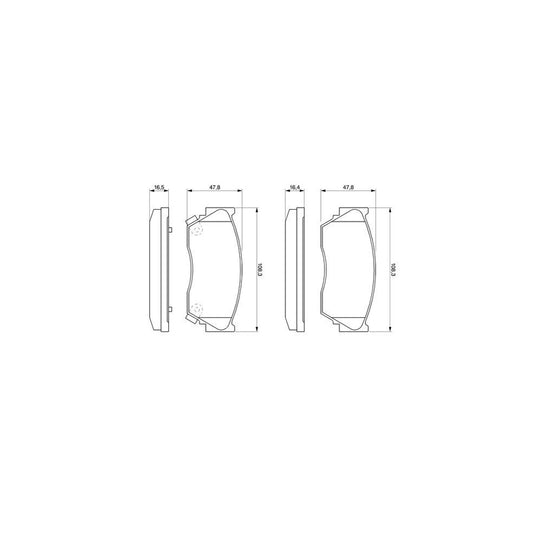 Bosch 0986460997 Brake Pad Set With Acoustic Wear Warning With Anti Squeak Plate BP563