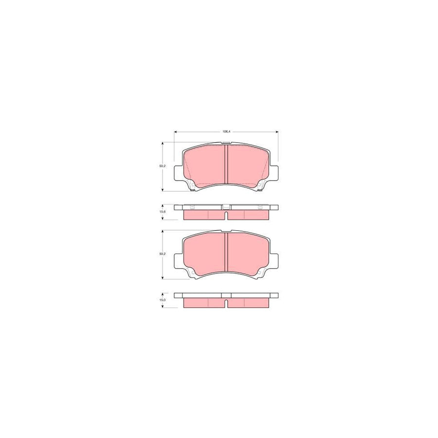 TRW Gdb3221 Brake Pad Set Not Prepared For Wear Indicator With Accessories