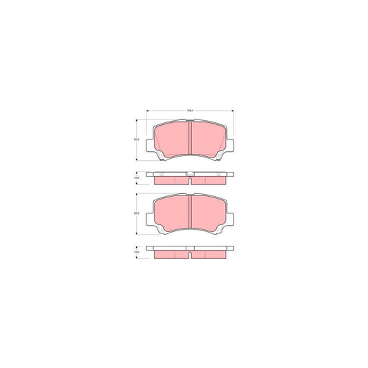 TRW Gdb3221 Brake Pad Set Not Prepared For Wear Indicator With Accessories