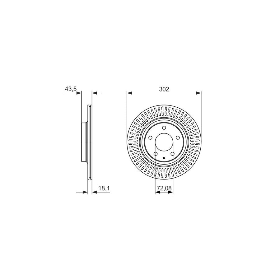 BOSCH 0 986 479 796 Brake Disc for MAZDA RX 8 SE FE Vented Coated