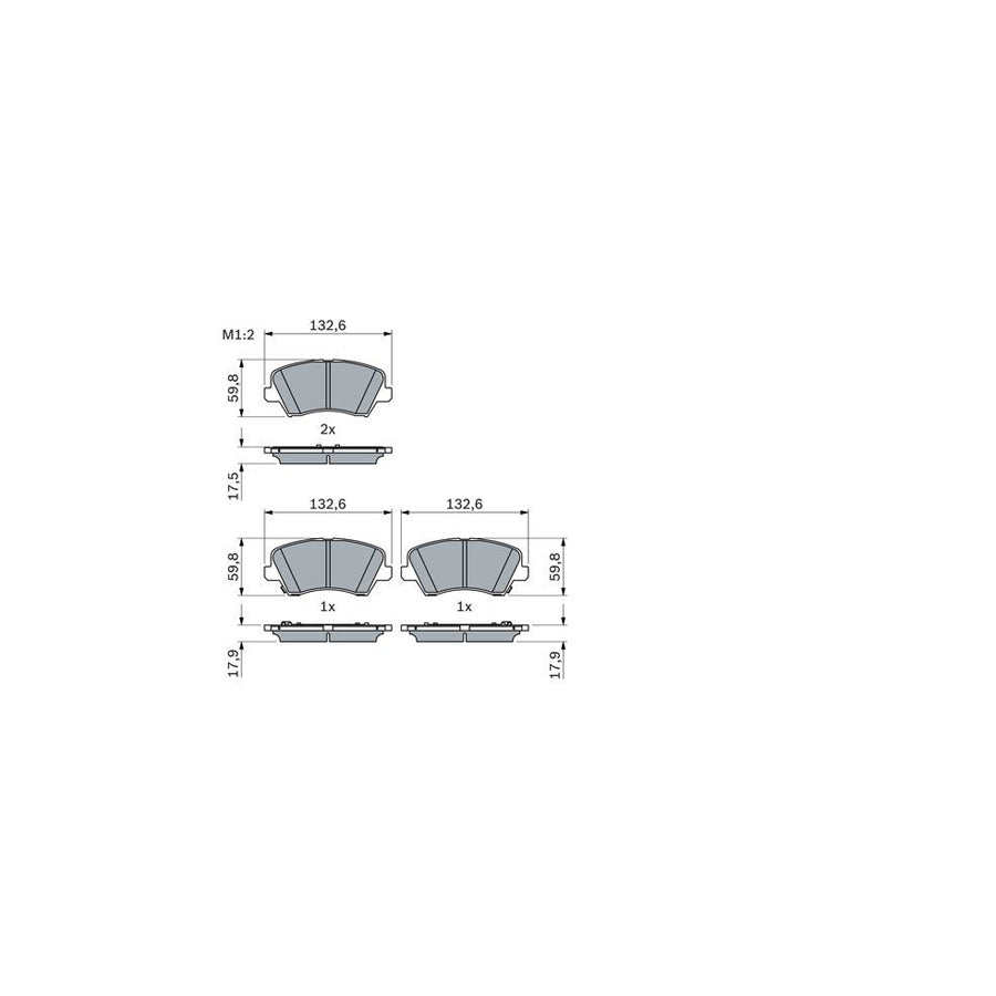 Bosch 0986424863 Brake Pad Set BP2486