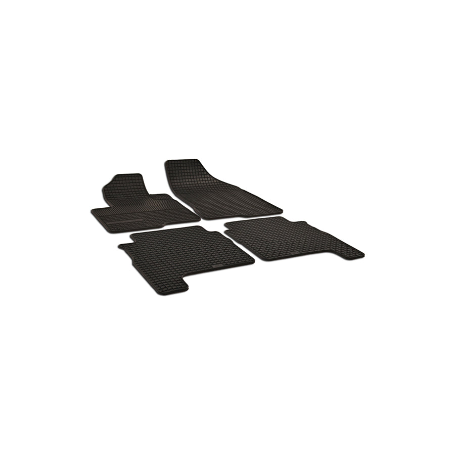WALSER 50362 Floor mat set for HYUNDAI Santa Fe II (CM) Elastomer, Front and Rear, Quantity: 4, Black