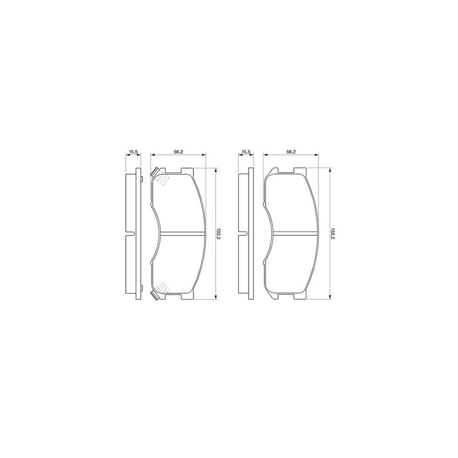 Bosch 0986424202 Brake Pad Set For Mazda 626 BP091