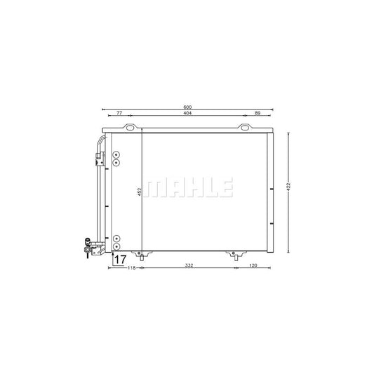 MAHLE ORIGINAL AC 211 001S Air conditioning condenser without dryer