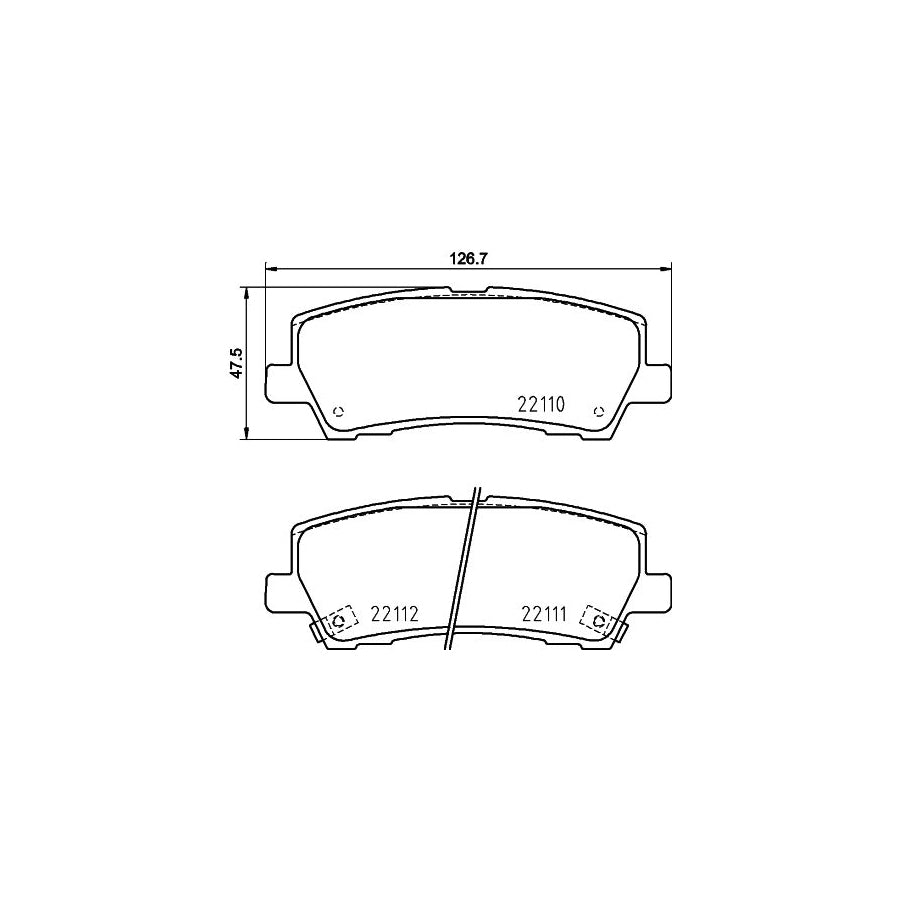Hella 8DB 355 036 441 Brake Pad Set For Ford Usa Mustang Incl Wear Warning Contact