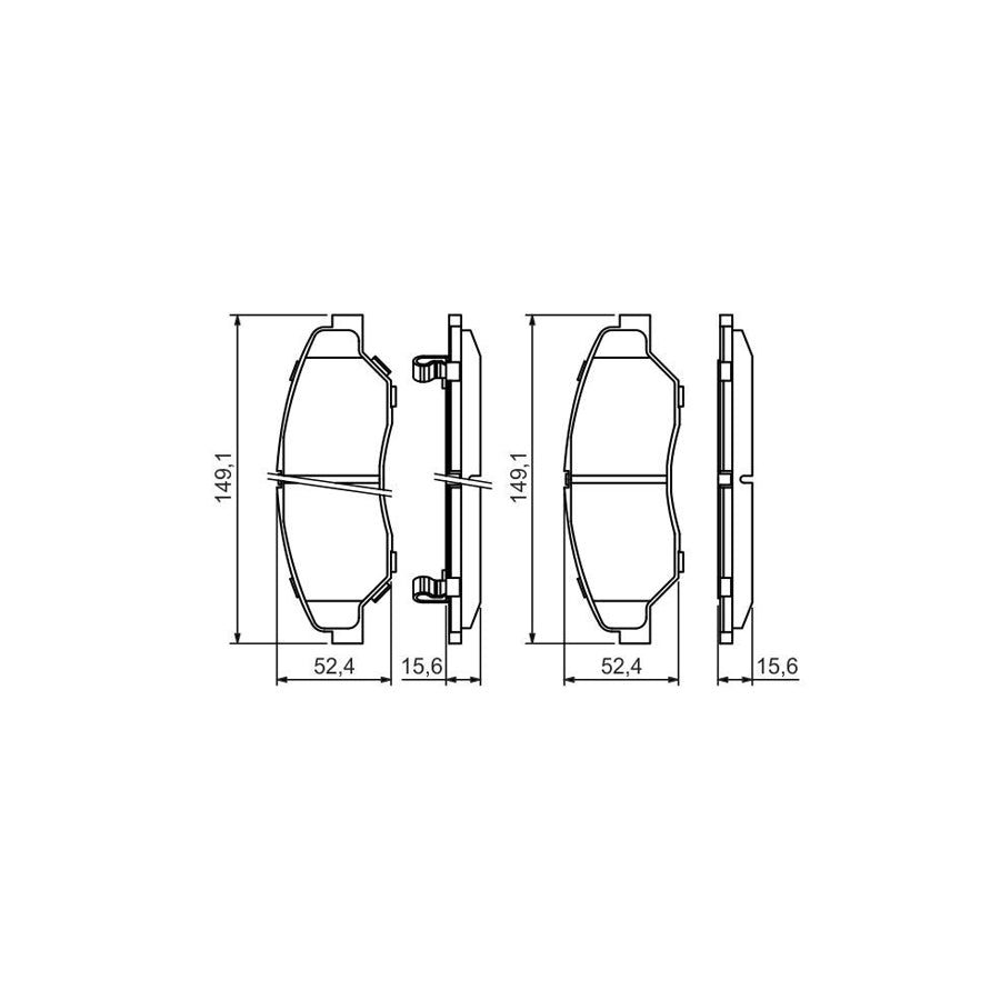 Bosch 0986424696 Brake Pad Set With Acoustic Wear Warning With Anti Squeak Plate BP409
