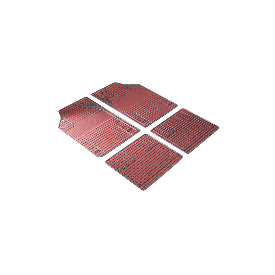 WALSER Universal fit, New Style 28055 Floor mat set PVC, Front and Rear, Quantity: 4, Black, Red