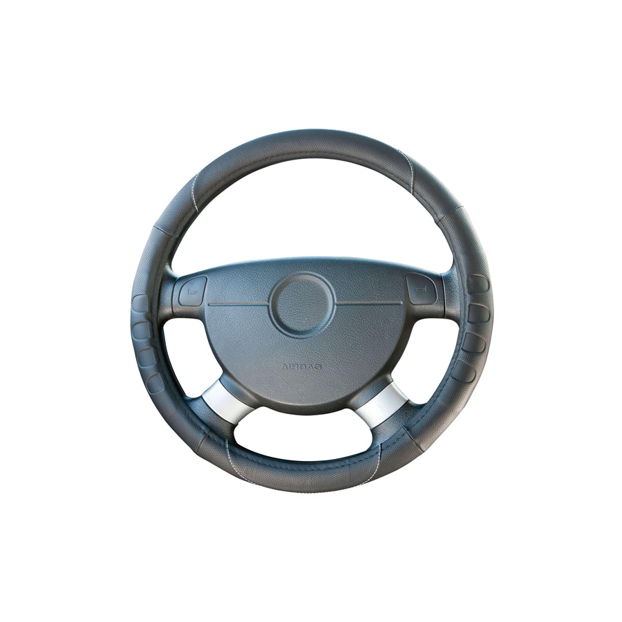 WALSER 16631 Steering wheel cover Black, ?: 38-39cm, PU (Polyurethane)