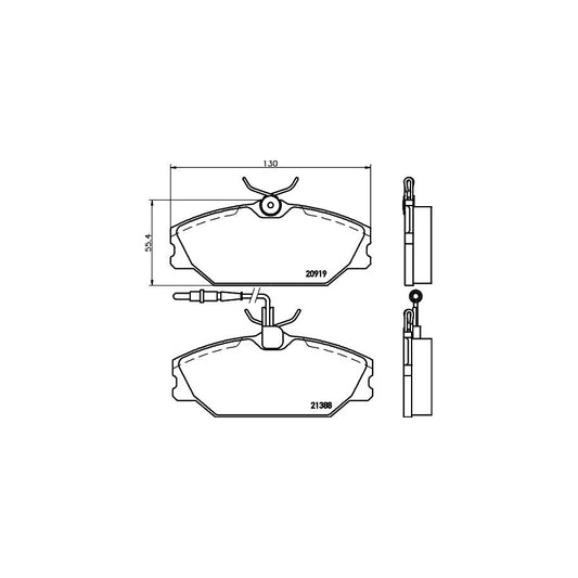 Hella 8DB 355 019 181 Brake Pad Set With Integrated Wear Warning Contact With Brake Caliper Screws