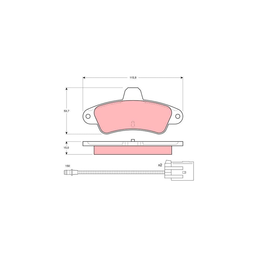 TRW Gdb1112 Brake Pad Set Incl Wear Warning Contact