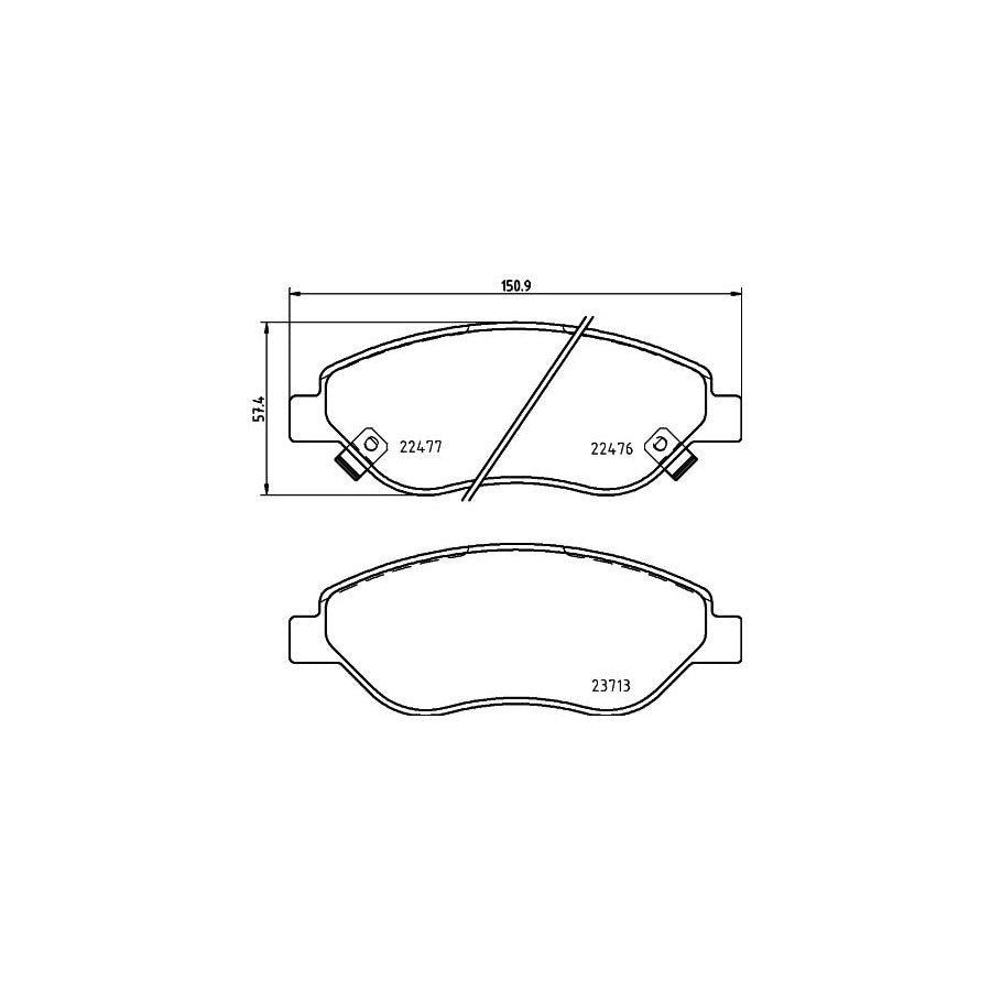 Hella 8DB 355 025 631 Brake Pad Set For Fiat Tipo With Acoustic Wear Warning With Accessories