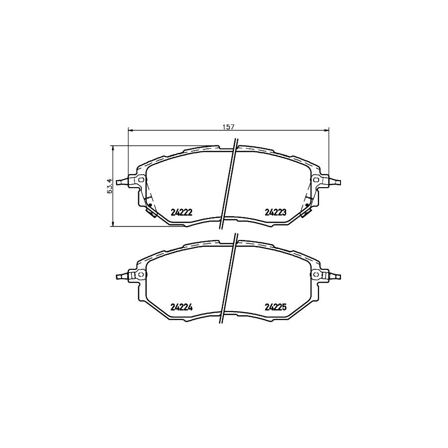 Hella 8DB 355 012 031 Brake Pad Set With Acoustic Wear Warning