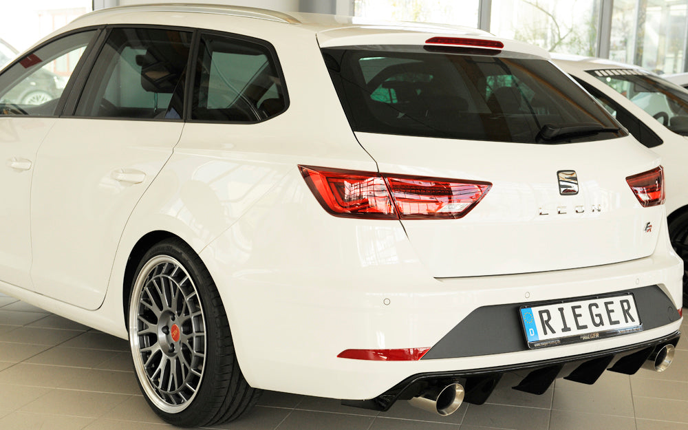 Rieger 00088135 SEAT 5F Leon FR Rear Diffuser for Sport Tailpipe Left & Right - Glossy Black