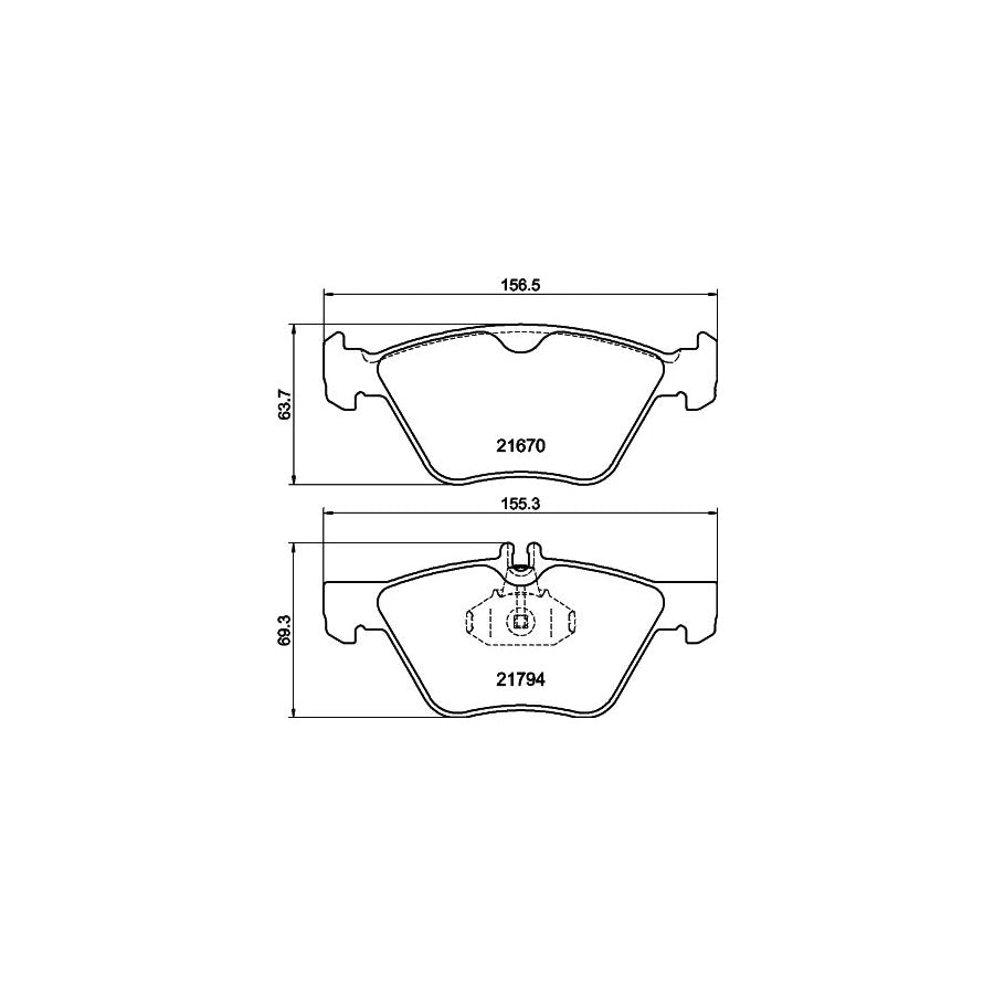 Hella 8DB 355 007 861 Brake Pad Set Prepared For Wear Indicator