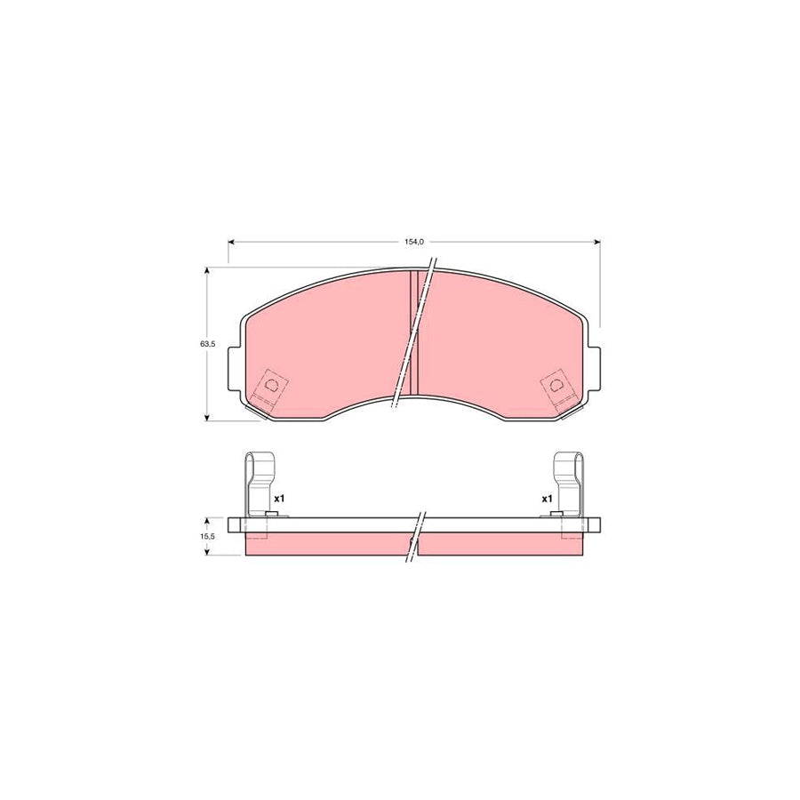 TRW Gdb3145 Brake Pad Set For Asia Motors Hi Topic Am 725 With Acoustic Wear Warning