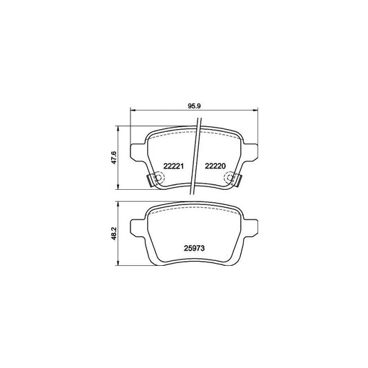 Hella 8DB 355 024 651 Brake Pad Set Not Prepared For Wear Indicator With Brake Caliper Screws With Accessories