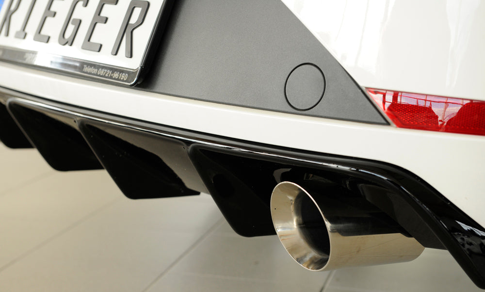 Rieger 00088135 SEAT 5F Leon FR Rear Diffuser for Sport Tailpipe Left & Right - Glossy Black