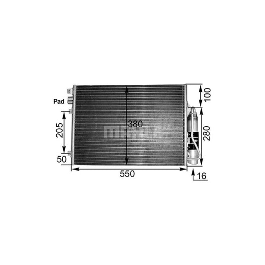 MAHLE ORIGINAL AC 303 000S Air conditioning condenser with dryer
