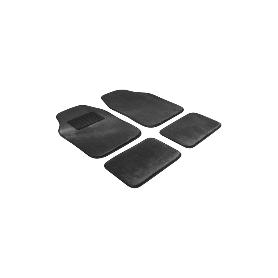 WALSER Universal fit, Washer 29045 Floor mat set Velor 8 mm, Textile, Front and Rear, Quantity: 4, Black
