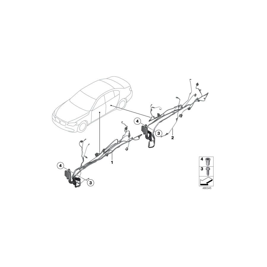 Genuine BMW 61129219985 F02 F04 Door Wiring Harness, Rear (Inc. 750LiX, ALPINA B7L & ALPINA B7LX) | Duco Car Parts UK Car Parts