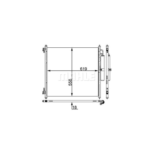 MAHLE ORIGINAL AC 37 000S Air conditioning condenser with dryer