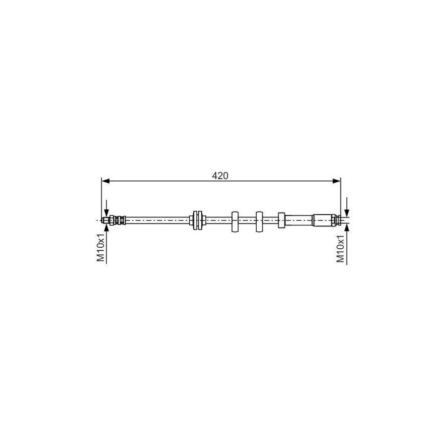 BOSCH 1 987 476 637 Brake Hose 395Mm