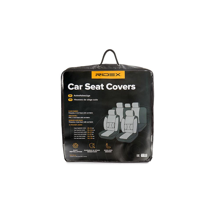 RIDEX 4773A0029 Car seat cover Anthracite, Cotton, Polyester, Front and Rear