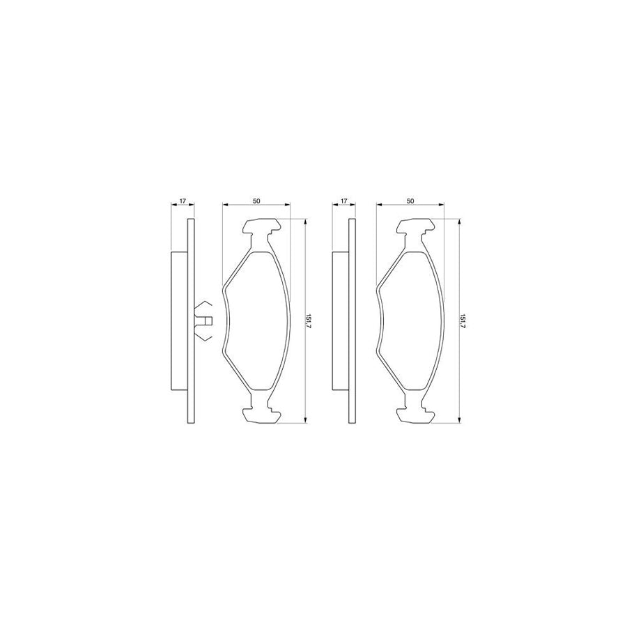 Bosch 0986460986 Brake Pad Set With Anti Squeak Plate With Piston Clip BP555