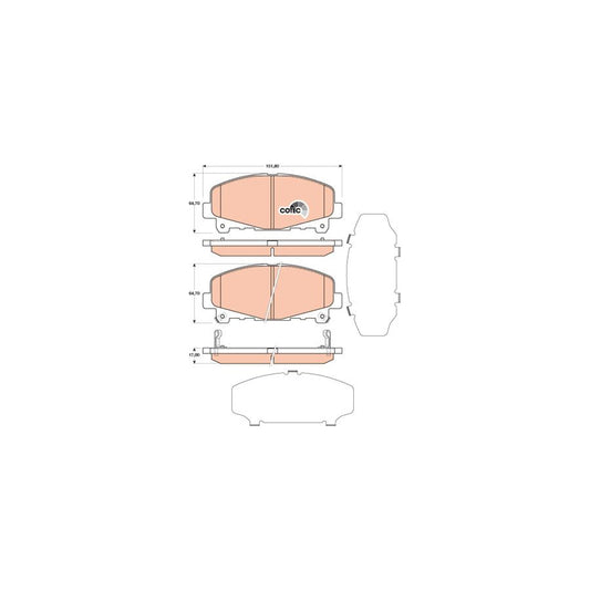 TRW Cotec Gdb3477 Brake Pad Set For Honda Accord With Acoustic Wear Warning