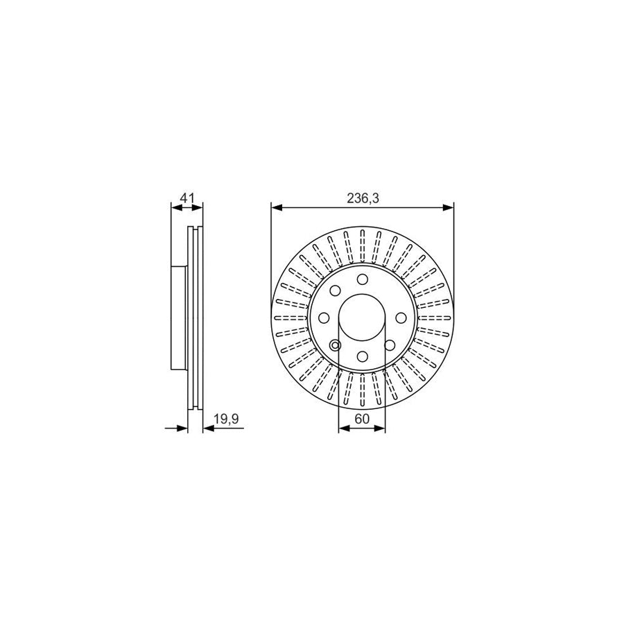 BOSCH 0 986 479 S98 Brake Disc Vented Oiled